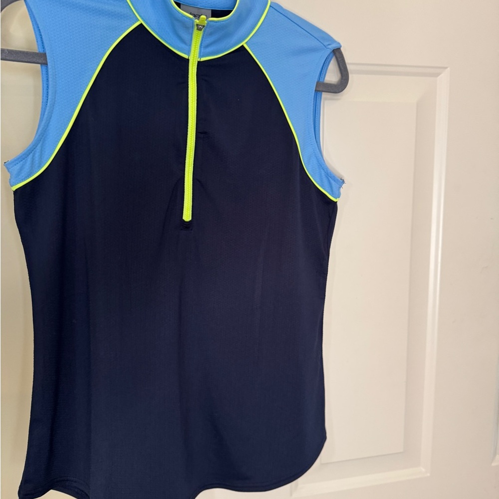 Jofit Collar Tank Zip Tennis Top Size‎ Medium Black&Blue